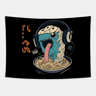 Ramen of Kanagawa  monster on headphone Tapestry