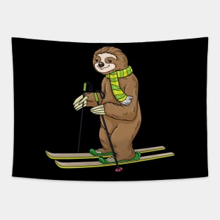 Beautiful sloth as a skier Tapestry