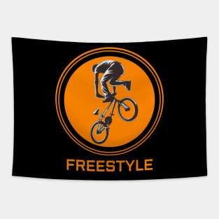 Freestyle orange circle Tapestry