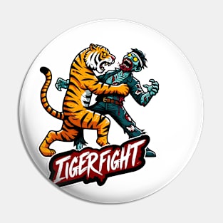 Tiger vs Zombie Fight Pin