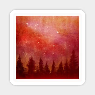 Landscape Neck Gator Treeline at Night Forest Magnet