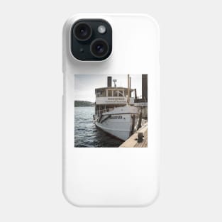 An old steamboat arrives at a pier in the Swedish capital Stockholm Phone Case