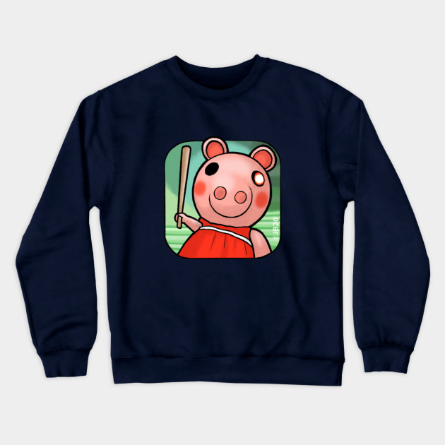 Piggy With Baseball Bat Roblox Crewneck Sweatshirt Teepublic - baseball bat roblox