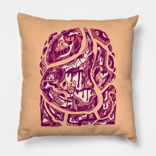 Peach Abstract Wave of Thoughts No 3 Pillow