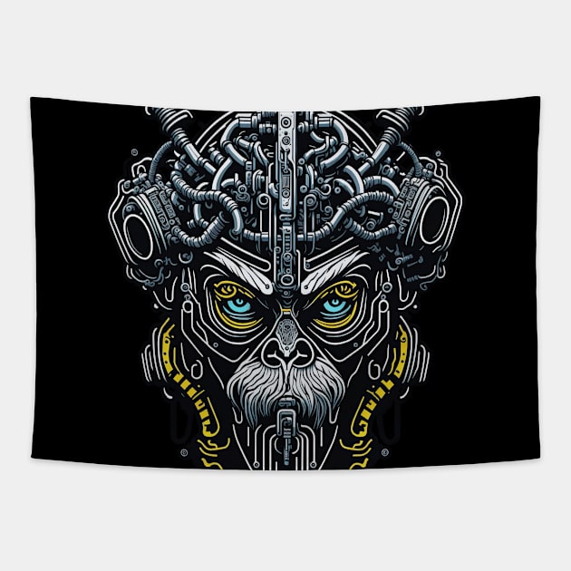 Techno Apes Tapestry by Houerd