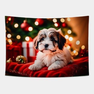 Cute Havanese Puppy Dog Christmas Tapestry