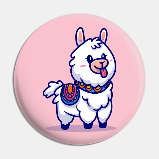 Cute Alpaca Llama Cartoon Pin by Catalyst Labs