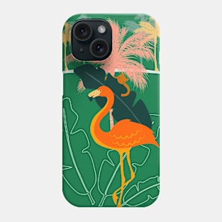 Cat and Flamingo Phone Case