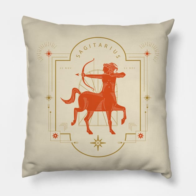 Sagittarius Pillow by Javio