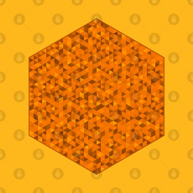 isometric orange triangles in hexagon by Studio DAVE