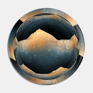 Watercolor Mountains Night Sky Pin