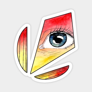 California Sun - Watercolor Eye Tattoo Design Magnet