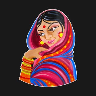 Indian Woman Folk Art T-Shirt