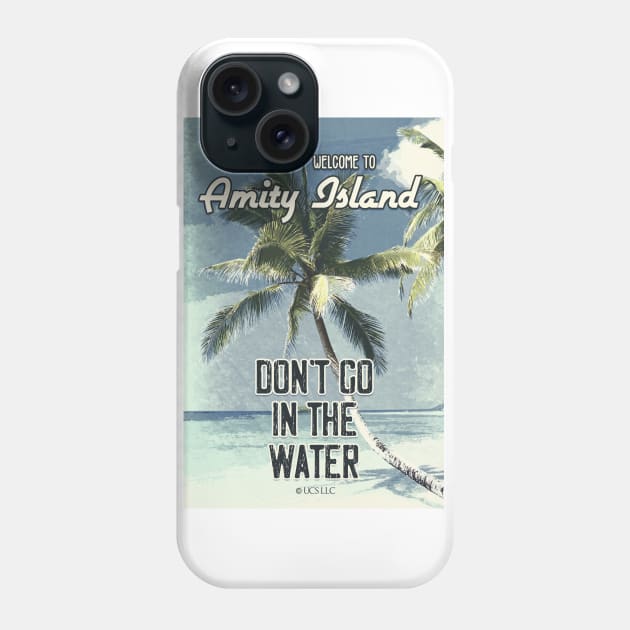 JAWS Amity Island Vintage 1975 Style Movie Poster Don`t Go In The Water Phone Case by Naumovski