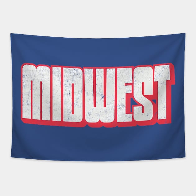 MIDWEST / Retro Typography Design Tapestry by DankFutura