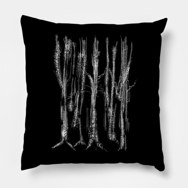 Mystical Trees - Forest Pillow by Nikokosmos