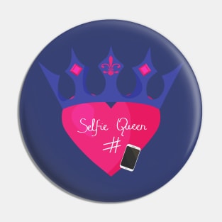 Selfie Queen Heart and Crown Pin