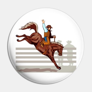 Rodeo  Saddle Bronc Competition Retro Pin