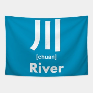 River Chinese Character (Radical 47) Tapestry