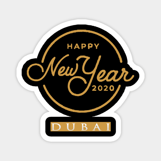 Dubai happy new year 2020 Magnet by Basti Artworks