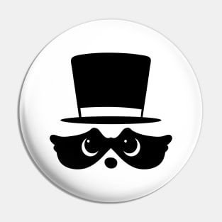 cute raccoon with top hat Pin