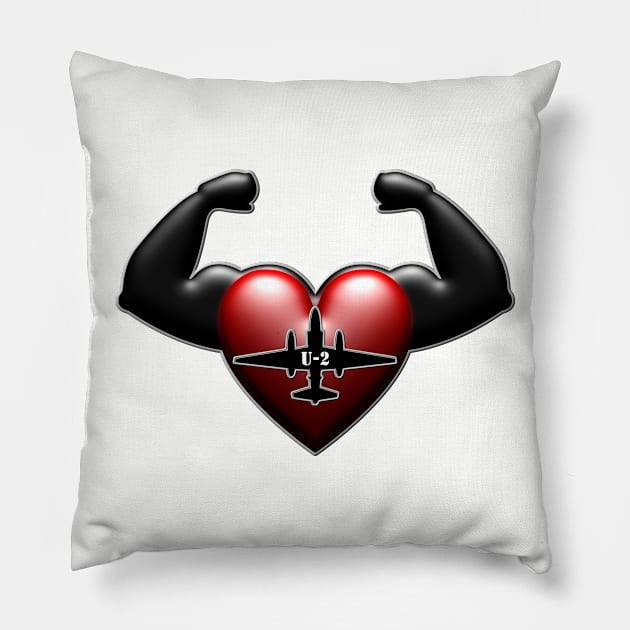 U2 spy plane flexing heart Pillow by DrewskiDesignz