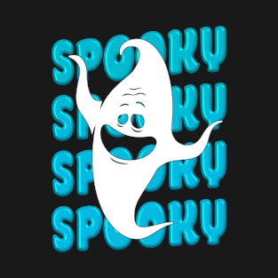 Spooky Halloween Ghost (Blue) T-Shirt