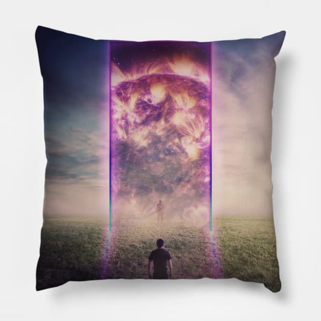 neon portal Pillow by 1STunningArt