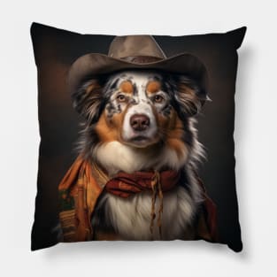 Cowboy Dog - Australian Shepherd Pillow