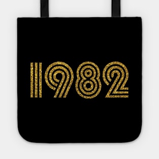 1982 Birth Year Glitter Effect Tote