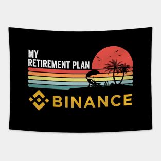 Vintage Binance BNB Coin My Retirement Plan Crypto Token Cryptocurrency Wallet Birthday Gift For Men Women Kids Tapestry