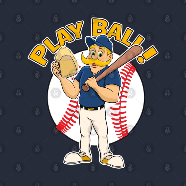 Play Ball! Brewers Baseball Mascot Bernie by GAMAS Threads