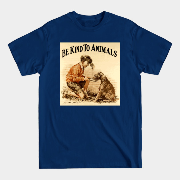 Discover Vintage "Be Kind to Animals" - Little Boy Design - Dog Lover - T-Shirt