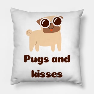 Pugs and kisses Pillow