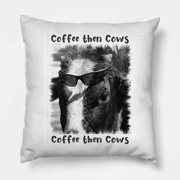 Funny Cows in Sunglasses Pillow by PlanetMonkey