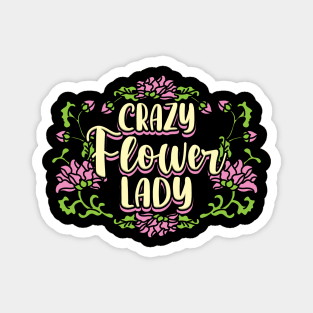 Crazy Flower Lady Magnet