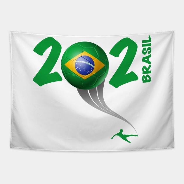 Brazil Copa America Soccer 2021 Tapestry by DesignOfNations