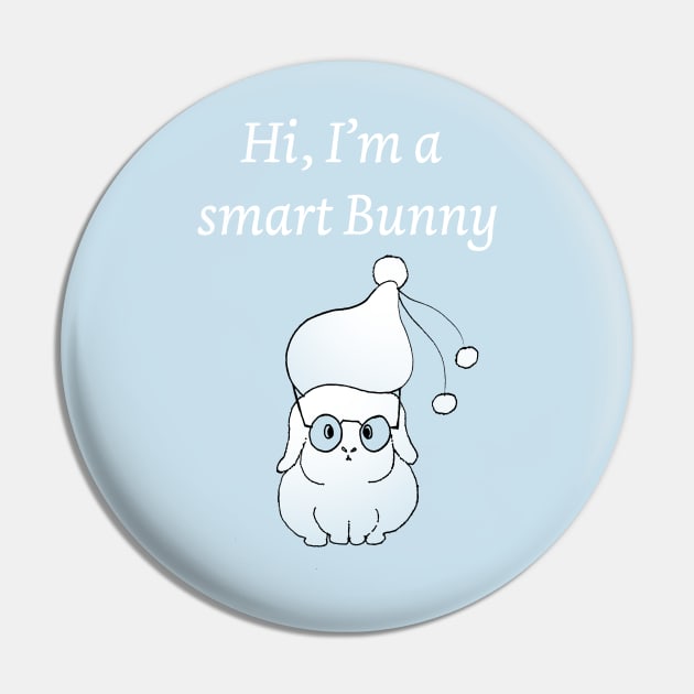 Smart Bunny with Glasses Pin by Artstastic