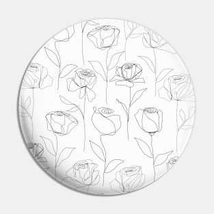 Roses One Line Art Flowers Black And White Pin