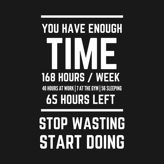 Quote About Time, Stop Wasting, Start Doing by Sizzlinks