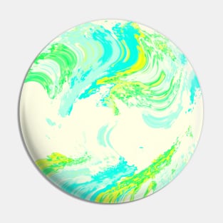 Blue and Green Swirls Pin