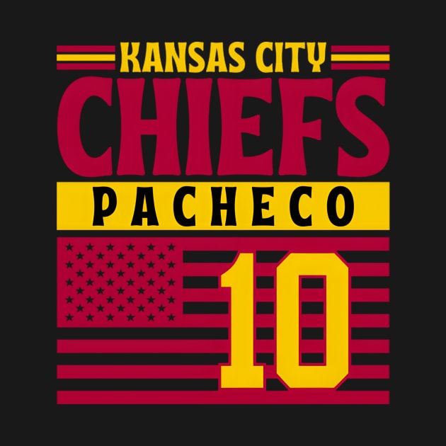 Kansas City Chiefs Pacheco 10 American Flag Football by linenativ