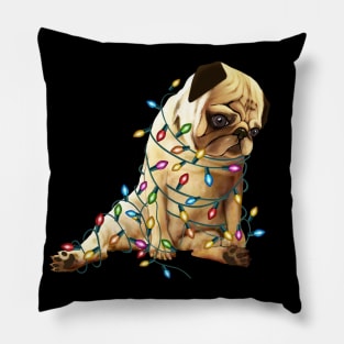 Pug lovers christmas time Pillow