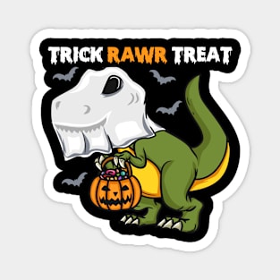 Trick RAWR Treat - Spooky Halloween Ghost Rex Gift Magnet