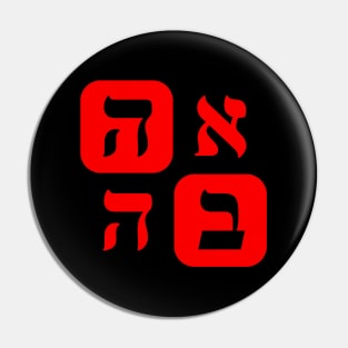 Hebrew Word for Love Ahava Hebrew Letters Red Aesthetic Grid Pin