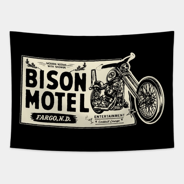 Bison Motel Vintage Biker Bar & Inn Tapestry by Kujo Vintage