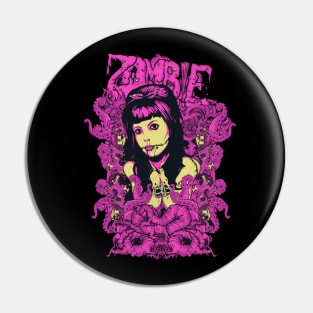 Zombie Woman Pin