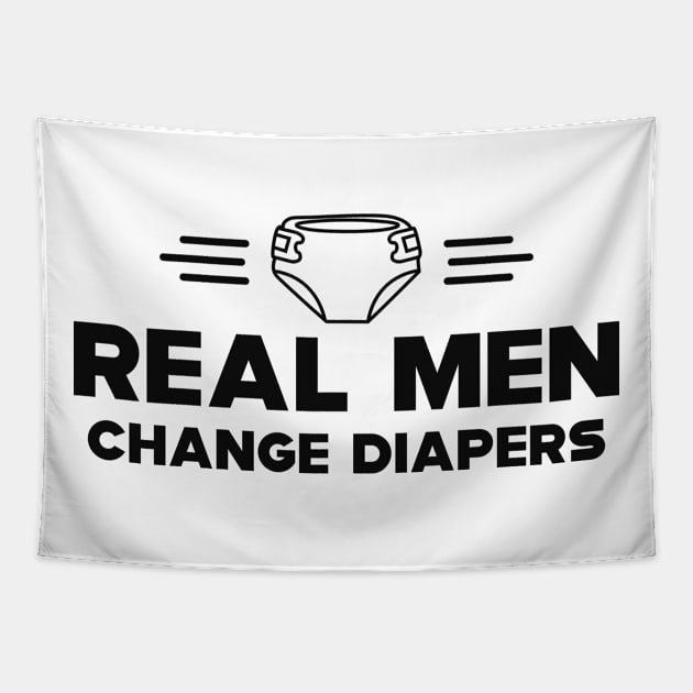 First time dad - Real men changes diapers Tapestry by KC Happy Shop