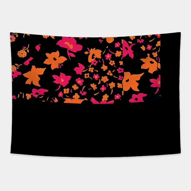 Bright Flowers in the darkness Tapestry by Batik Mollek