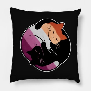 Lesbian Yin Yang Cat Pillow